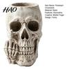 Creative Skull Art Decor Gothic Planter with Middle Finger Design, Resin Skeleton Flower Pot Dark Aesthetic Plant Container for Succulents,