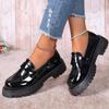 Fashion Plus Size 43 Patent Leather Loafers Women Spring 2025 Thick Bottom Platform Casual Shoes Woman Slip On Soft Sole Moccasins Mujer