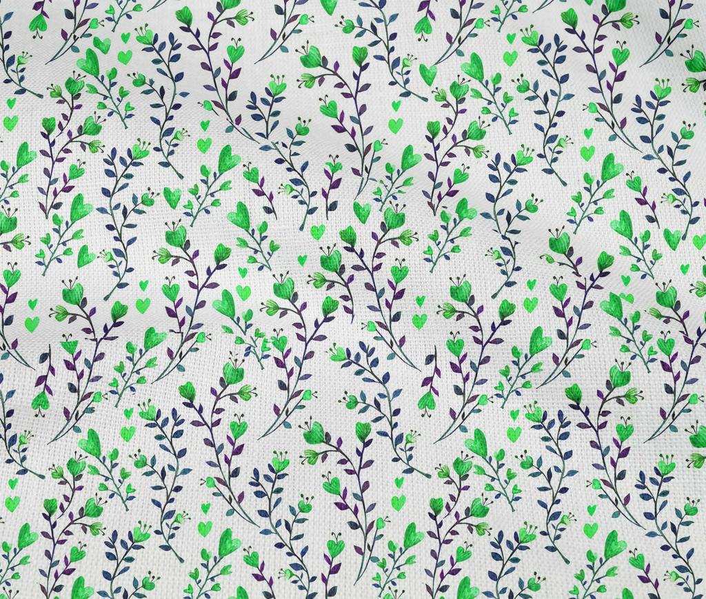 oneOone Cotton Flex Green Fabric Leaves & Clover Sewing Craft Projects Fabric Prints By Yard 40 Inch