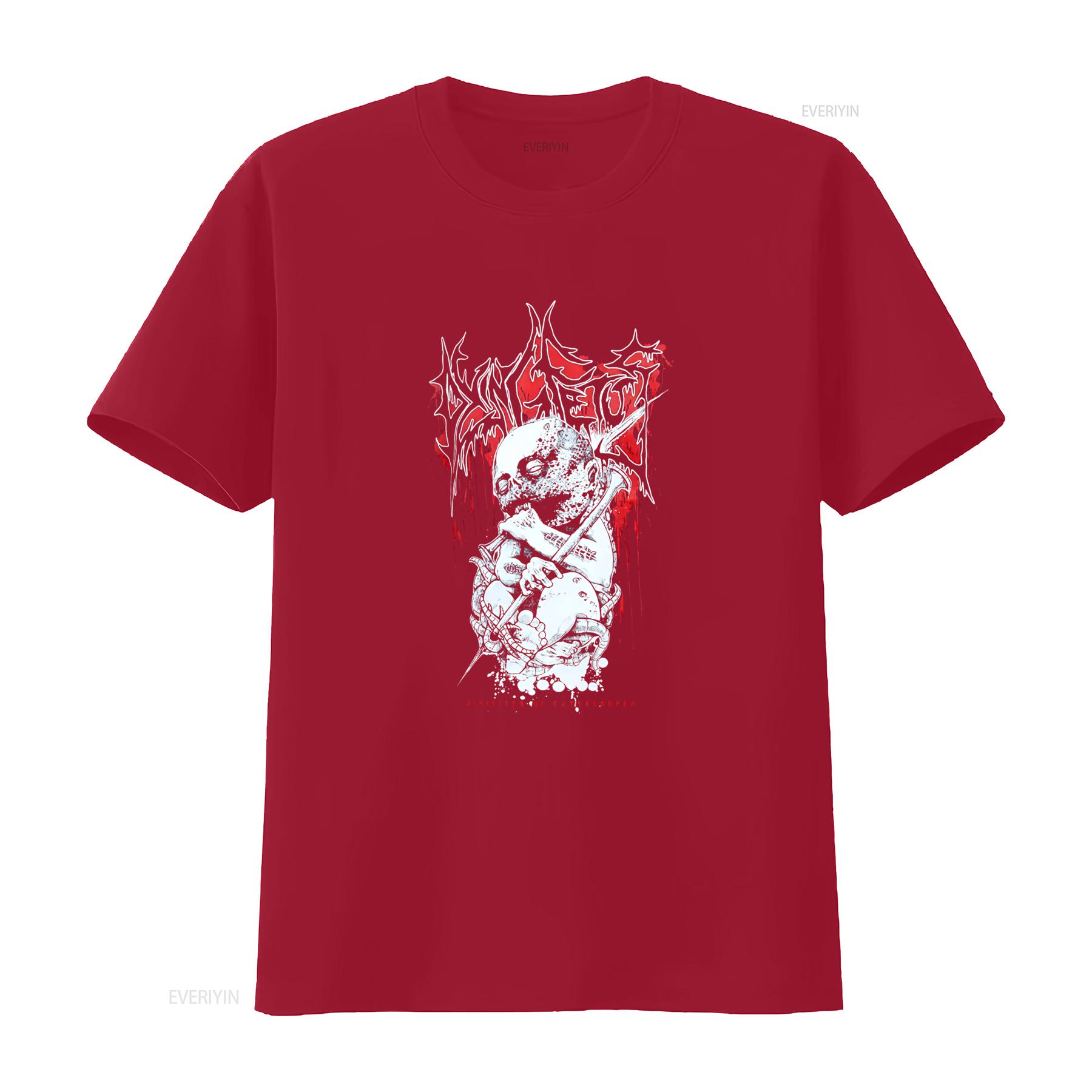 DYING FETUS Parasites T Shirt for Men Unique Skull Design with Red Accents Perfect Metal Fans vintage Washed designer clothes S
