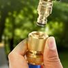 6pcs Garden Water Pipe Brass Fittings Quick Disconnect Garden Hose Connector 1/2-inch 3/4-inch 2-way Tube Watering Coupling