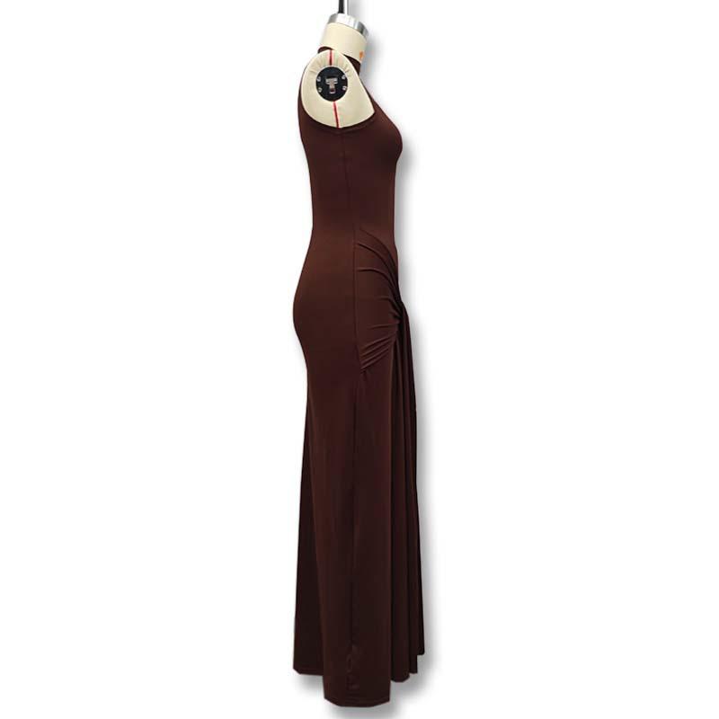Tooxika Spring And Summer Women's Solid Color Round Neck Sleeveless Strappy Slim Hip Dress