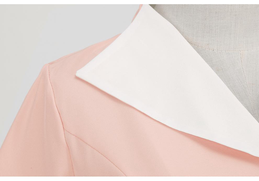 Retro V-Ausschnitt Reverskleid - Einfarbig, Kurze Ärmel, 1950er Elegantes Oversized-Saum, Perfekt für Freizeit oder Party-Events