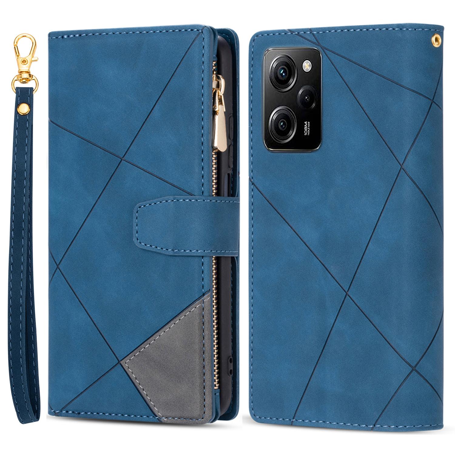 

Для Xiaomi Poco X5 Pro 5G/Redmi Note 12 Pro Speed 5G/Note 12 Pro 5G Чехол для телефона Карман на молнии Обложка из искусственной кожи Blue