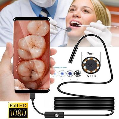 7mm 6LED 1080P HD digitálny zubný endoskop Vodotesný boroskopický inšpekčný USB kamera pre zubné zrkadlo telefónu Andorid
