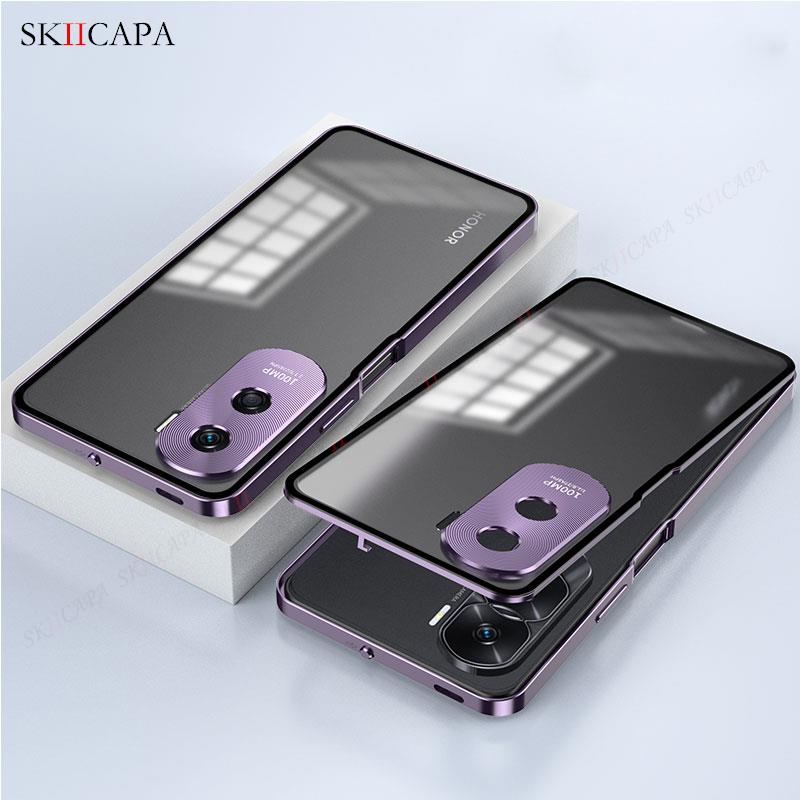 Tempered Glass Phone Case For Huawei Honor 90 Aluminium Alloy Bumper Cover For Huawei Honor 90 Pro X50i Slim Shockproof Cover