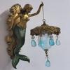 Mermaid Wall Lamp Resin Creative Bedroom Lamp Window Decoration Door Decoration Halloween Home Ocean Style Ornament