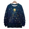 Women's Fashion Round Neck Casual Long Sleeve Christmas Cute Printed Woolen Knit Top