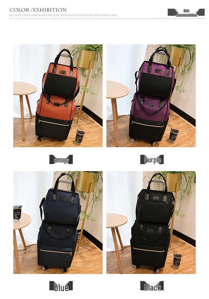 Lightweight Universal Wheeled Backpack: Large Capacity, Double Shoulder, Handheld, Travel-Friendly Luggage Bag