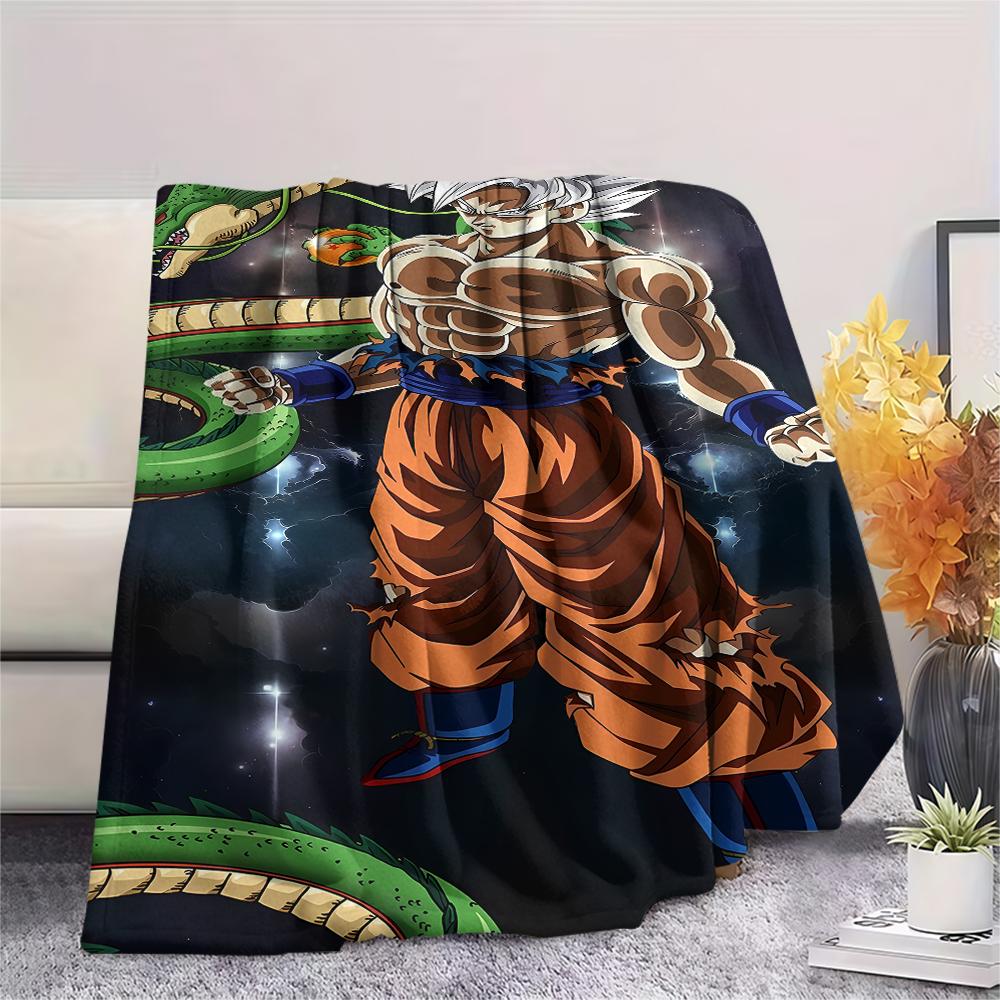 Dragon Ball Character Print Flannel Blanket High Quality Comfortable for All Seasons Home Decor Warmth and Comfort Perfect for Christmas Gifts