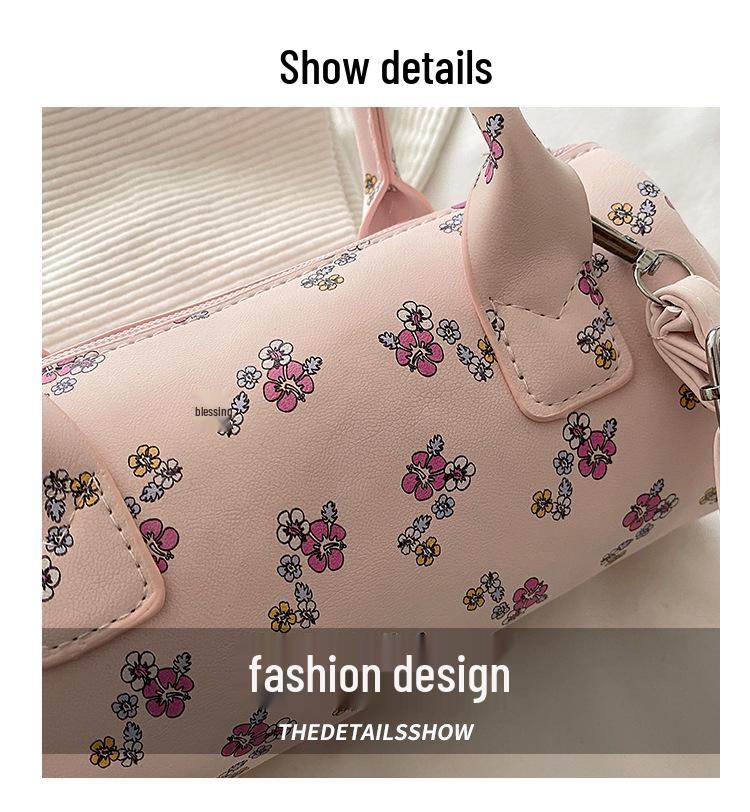 Süße Boston Handtasche und Crossbody mit Blumenprint – Trendige Frühling/Sommer 2026 Mode Kissen-Tasche