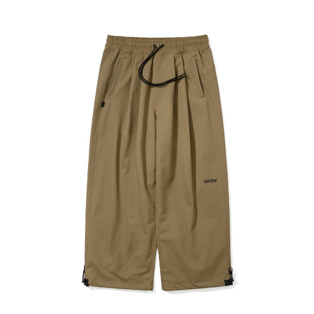 Kyumail 441 Double-Pleated Wide-Leg Easy Pants Khaki