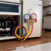 R134a Air Conditioning Pressure Gauge with Hose and Hook 3 Way AC Diagnostic Manifold Gauge Set Freon For R12 R22 R404A R134a