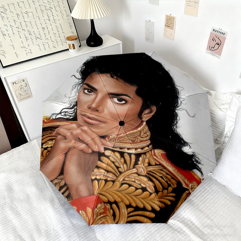 1PC Michael Jackson Automatic Umbrella - Suitable Travel Outdoor Portable Umbrella Birthday Gift Daily Essentials