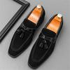 Fashion New Designer Men's Pointed Tassels Suede Leather Wedding Shoes Male Penny Loafers Formal Dress Footwear Zapatos Hombre