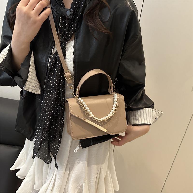 New Fashion High-end Texture Temperament Versatile Pearl Solid Color Portable Shoulder Messenger Bag Women's Bag