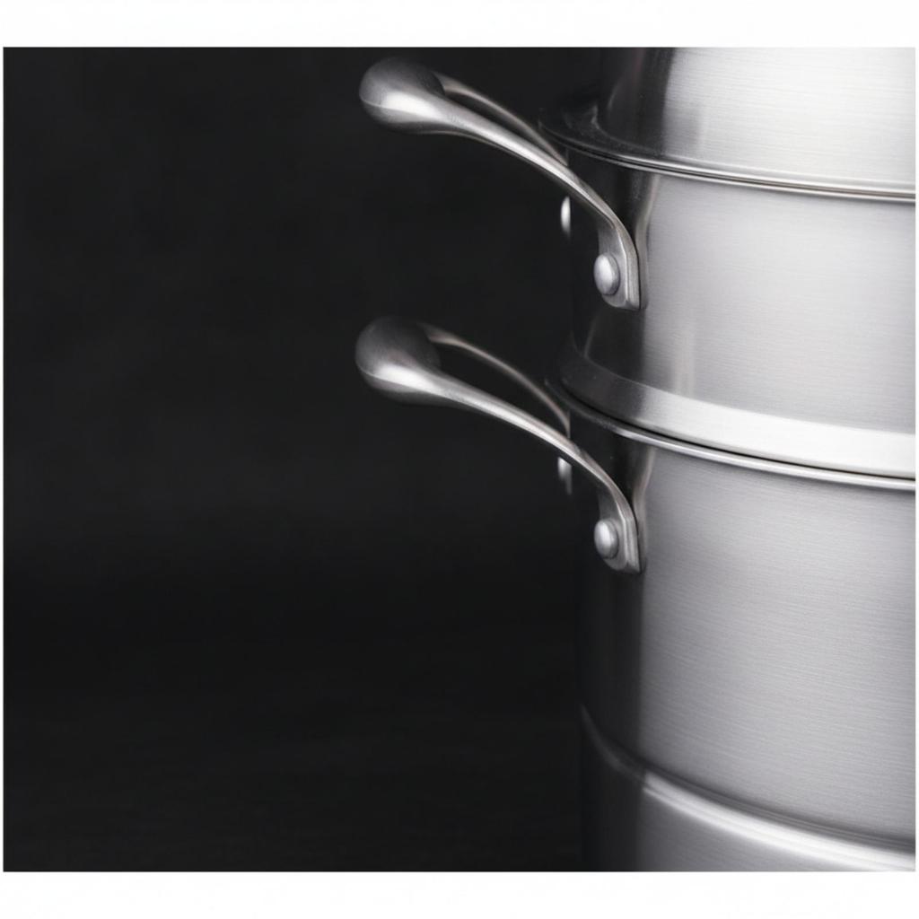 Steamer Pot Stainless Steel with Lid 3-Layer Cookware for Home