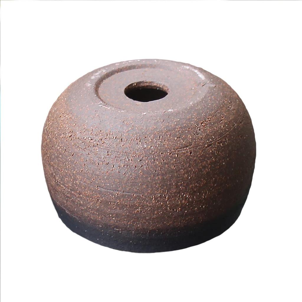 Umekichi Bonsai Black Round Bonsai Pot Yokkaichi Banko for Tuberous Compact Supplies, (2.5cm (approx. 8.5cm)), Ware, Wildflowers, Houseplants, Agave,