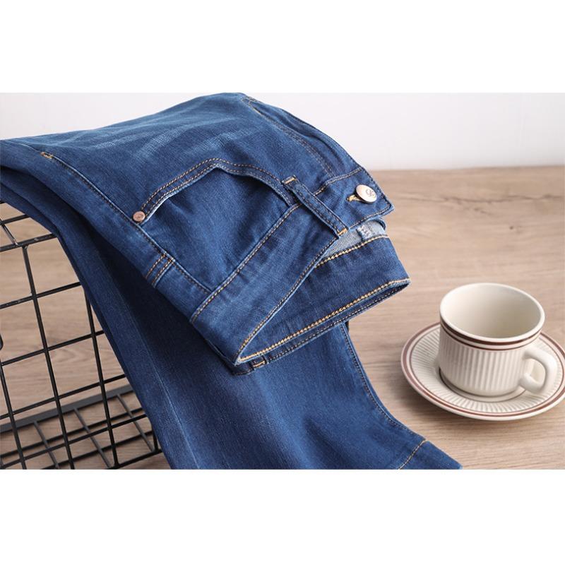 Micro-cut Jeans Women's Thin Summer Embroidered Stretch Slim Flare Pants
