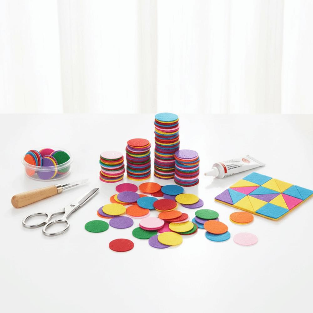 500pcs Round Shape Pre Cut Felt Circles Non-Woven Fabric Felt Applique Circles DIY Projects