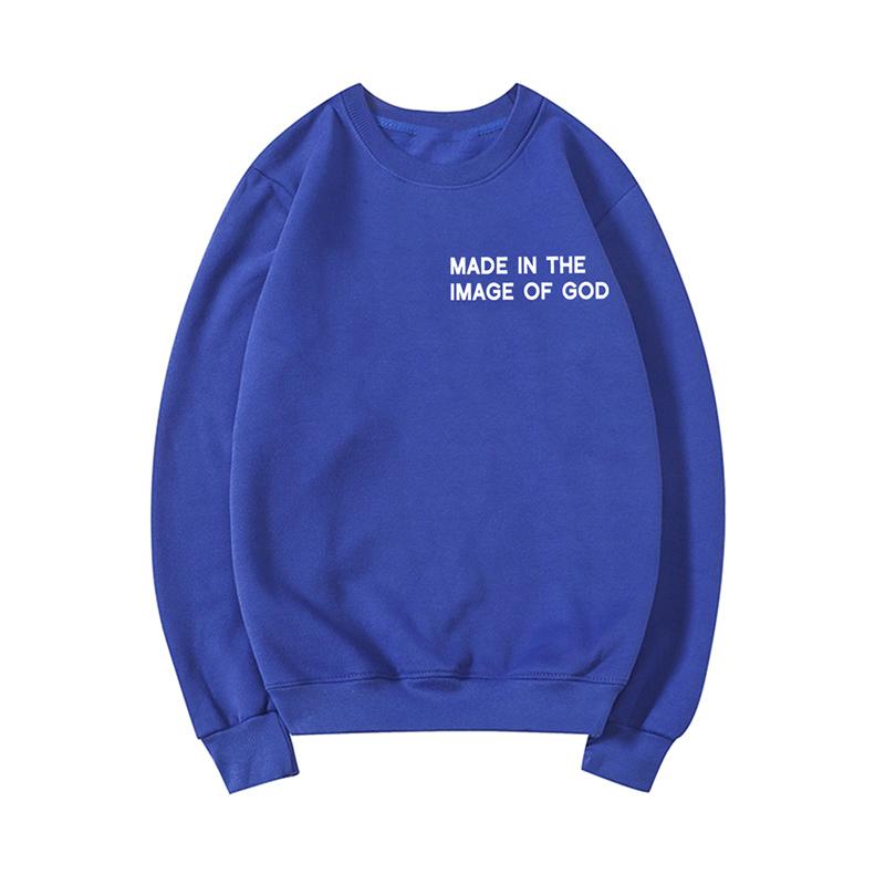 Christian Sweatshirt Made In The Image of God Sweatshirts Faith Shirt Jesus Hoodie Bible Verses Crewneck Sweatshirt Women Tops
