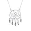 New Arrival Sterling Tone Dream Catcher Pendant Necklace Cross Chain Hollow Tassel Leaf Clavicle Chain FemaleTrendy Necklaces