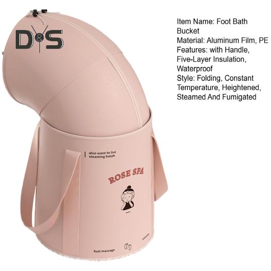 Collapsible Foot Bath Bucket with 5-Layer Insulation Portable Soaking Bag Hot Cold Baths Waterproof Design Foot Spa Bucket