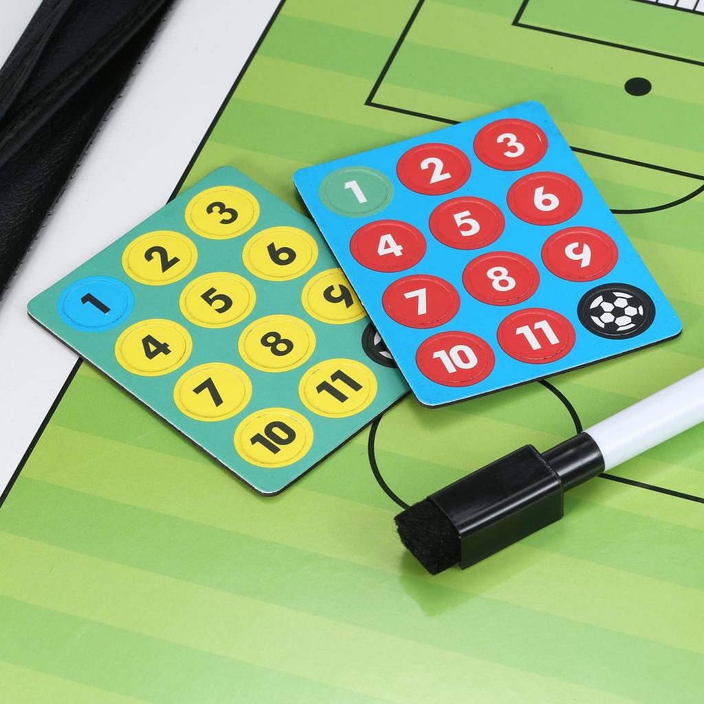 Football Coaches Magnetic Tactic Board Foldable Strategy Clipboard with a Write Wipe 2-in-1 Pen Football