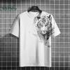 Summer Round Neck 3D Fierce Tiger Print Top Fashionable Casual Short Sleeved Men's T-shirts