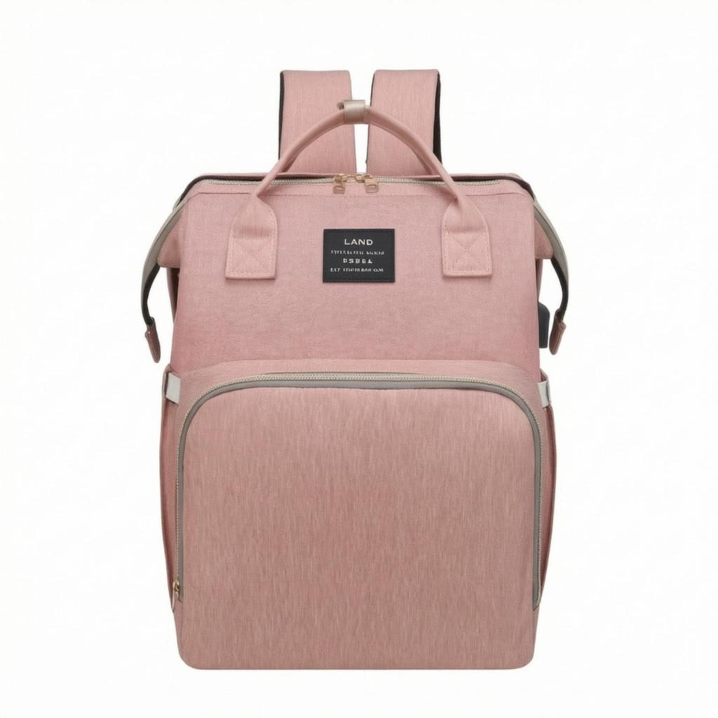 Waterproof Diaper Backpack with Baby Bed Convertible Bag Changing