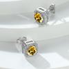 Hot-selling crystal zircon stud earrings slightly inlaid with white diamonds, fashionable and simple earrings for women