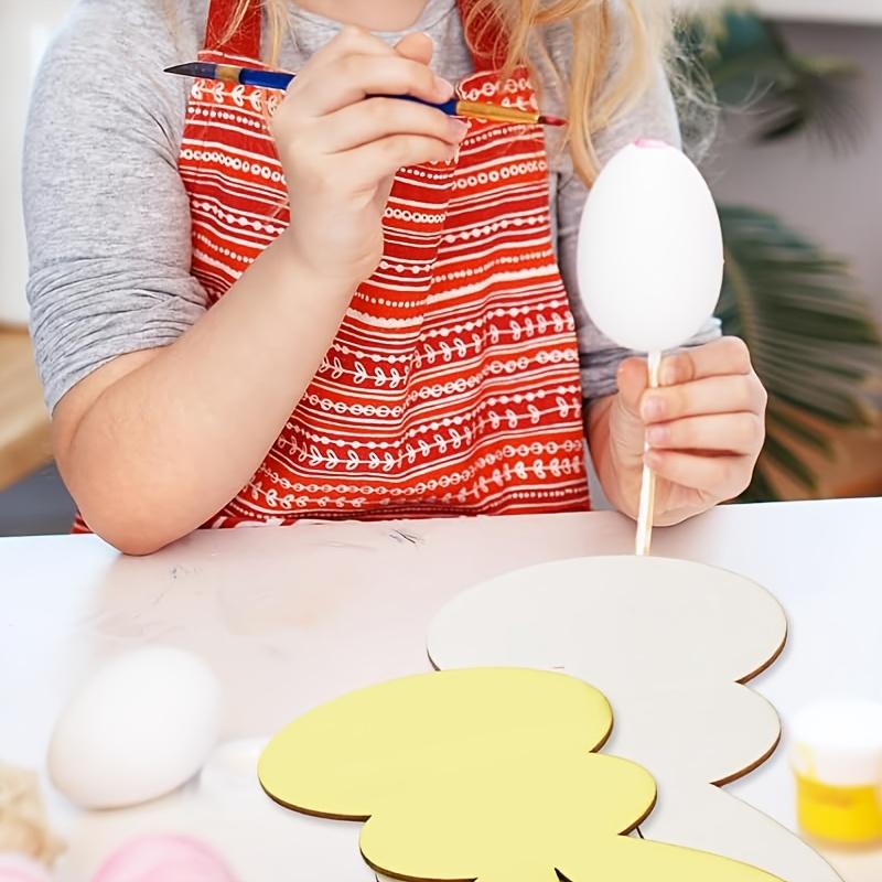 10pcs Easter Creative Rabbit Wooden Crafts | Blank Unfinished Wooden Slices for Painting Art, Ideal for Home Party Decorations