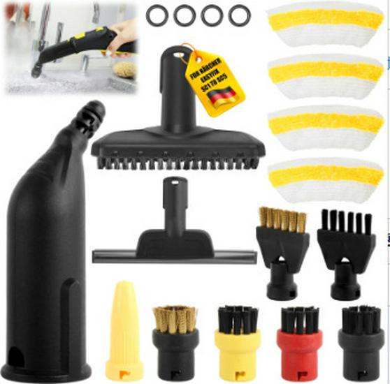 Set composto da panno e spazzola per pulitori a vapore Karcher SC1-SC5.