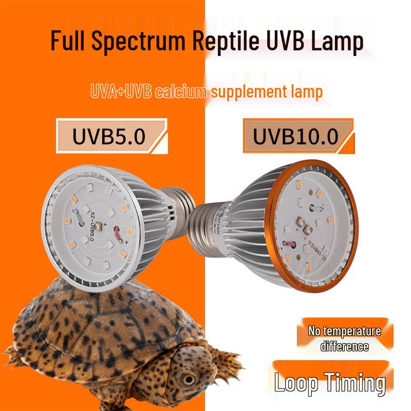 UVB 5.0 LED Turtle Basking Lamp - Full Spectrum UV Sunlamp for Reptiles and Plants