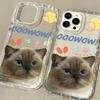 Cute kitten suitable for iPhone17promax mobile phone case Apple 14 large hole 16/13 couple 15