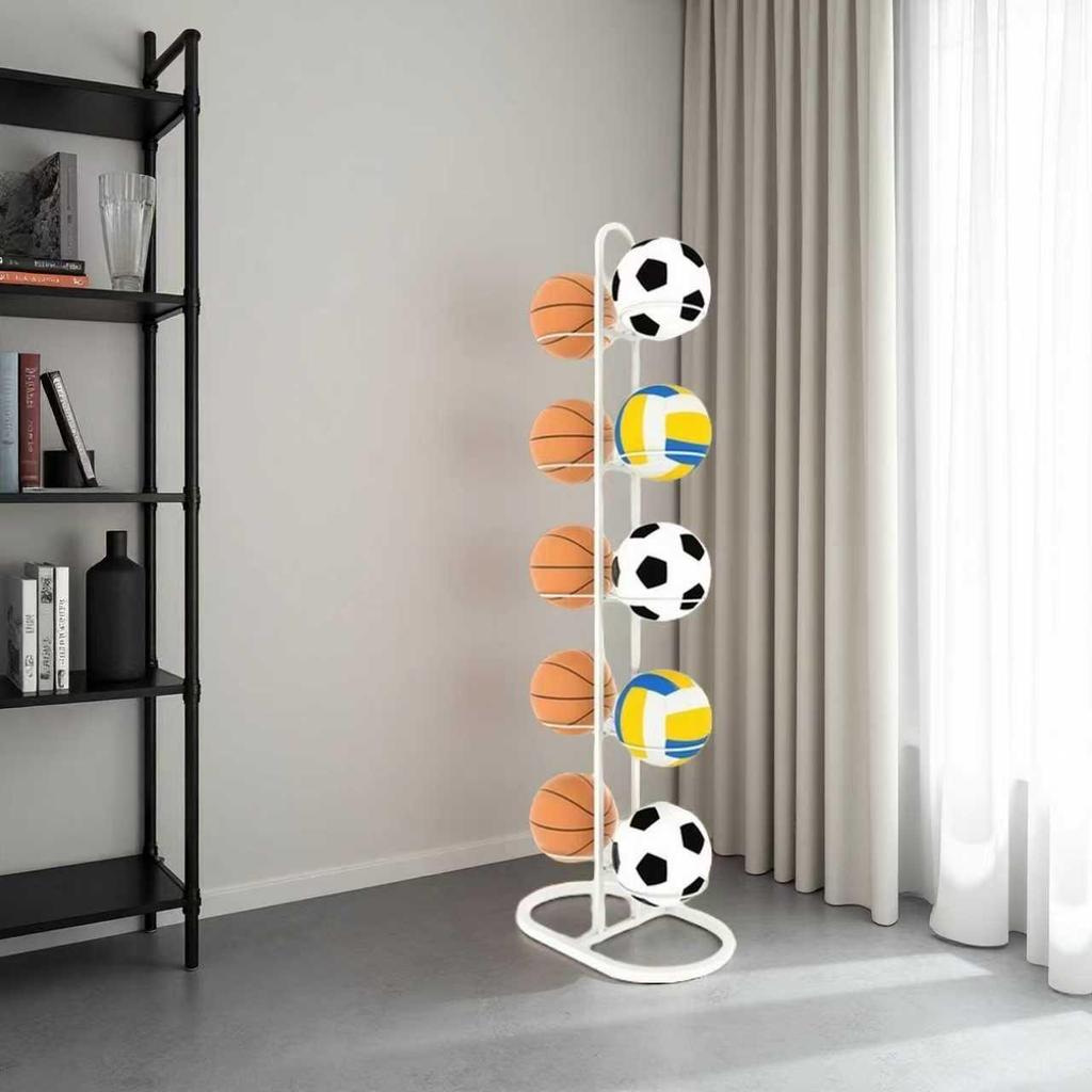 Nail-Free Sports Ball Storage Rack for Basketball, Volleyball, and Children's Basketball Hoop