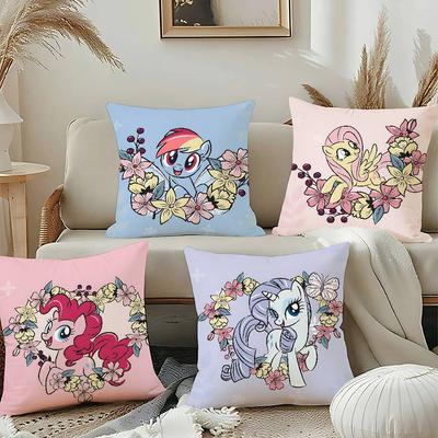 Cute M-My Little Pony-S Pillow Case Throw Pillow Cover Nordic Vintage Style Cushion Covers Home Living Room Sofa Couch Seat Deco