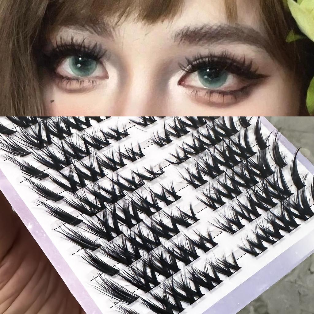 RED SIREN 10Rows Lash Clusters Cosplay Large Capacity DIY Eyelash Extension Manga Natural Individual Lashes