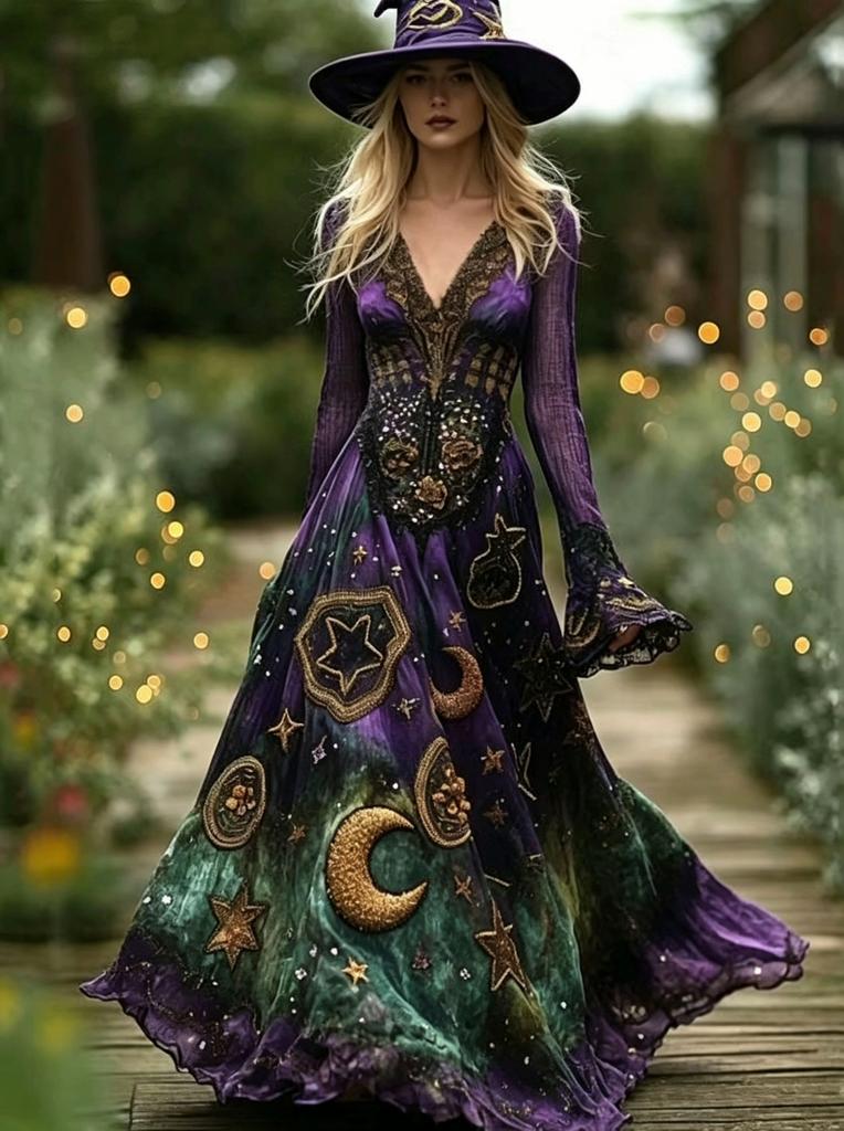 Hot Sale Craft V-Neck Sweet Ladies Halloween Dress Ladies Dress