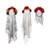 Delicate Rose HairBand Black Headdress Mysterious Rose Hairband with Black Headdress for Halloween Parties Costume