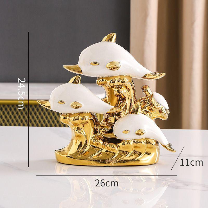 Moderne Kreative Delfin Statue Keramik Zubehör Haus Schlafzimmer Schreibtisch Schrank Dekoration Artikel Büro Café Tisch Skulptur Dekor