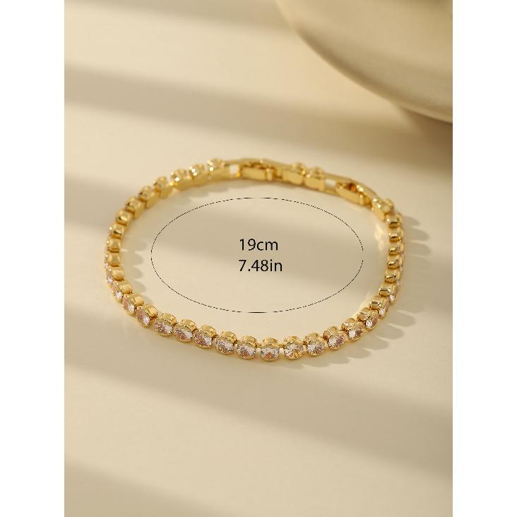 Luxury Gold-Plated Copper Zircon Leaf Bracelet, High Quality Jewelry
