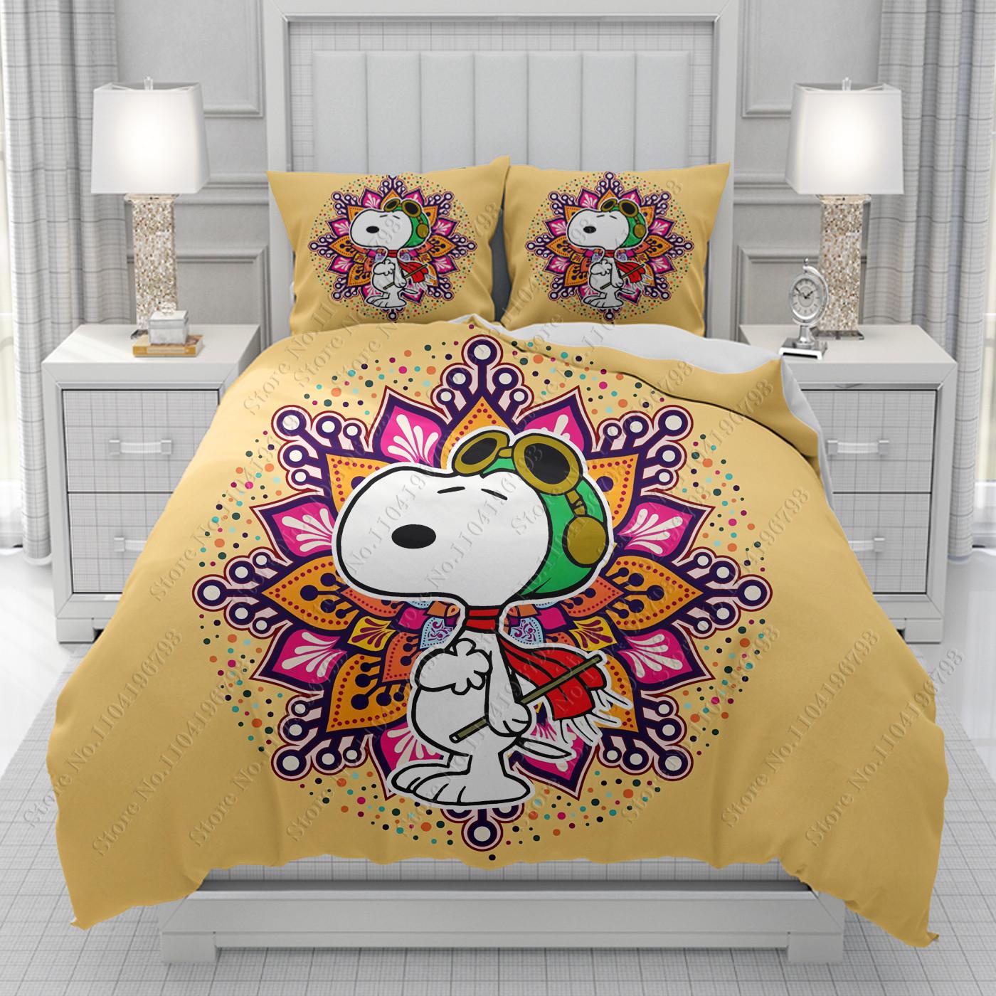 

Snoopy 3D Duvet Cover men women/Children KID Printing Disney cartoon Bedding Set Comforter Bed Soft 140x210cm 3pcs