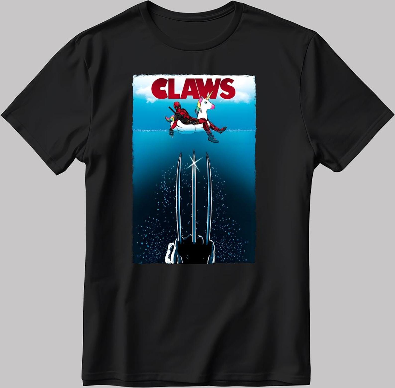CLAWS Wolverine Deadpool Movie White-Black Men/Women T-Shirt N597 3XL