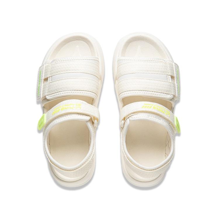 Sandalias Cómodas Transpirables para Niños Li Ning Calzado para Niños Blanco Roto YKUU038-2