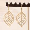 Stylish European and American Leaf Texture Hollow Earrings - Elegant and Versatile Fashion Jewelry