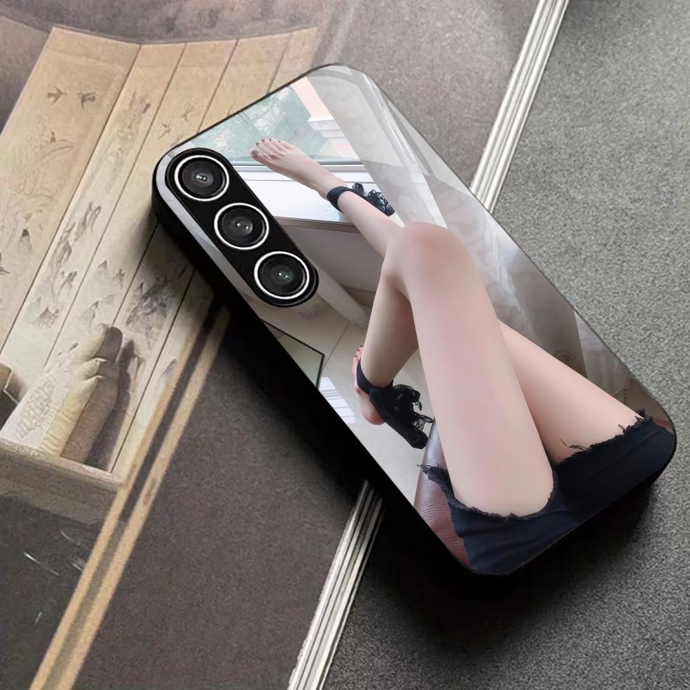 Female Beautiful Legs Sexy PhoneCase Glass PhoneCase for Samsung Galaxy S26 S25 S24 S23 S22 S21 FE,Ultra,Plus Dropresistant