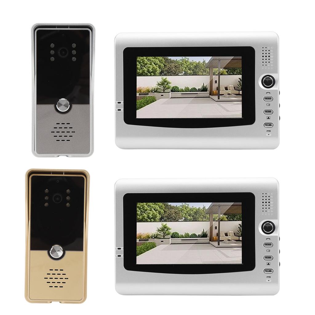 Wired Video Intercom System Smart Infrared Video Doorbell Camera with 7 Inch TFT Color Screen Displa