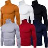 Sheath Slim Fit Men Sweater Knitted Pullovers Turtleneck Jumpers Solid Long Sleeve Slim Fit Basics Casual Standard Wool