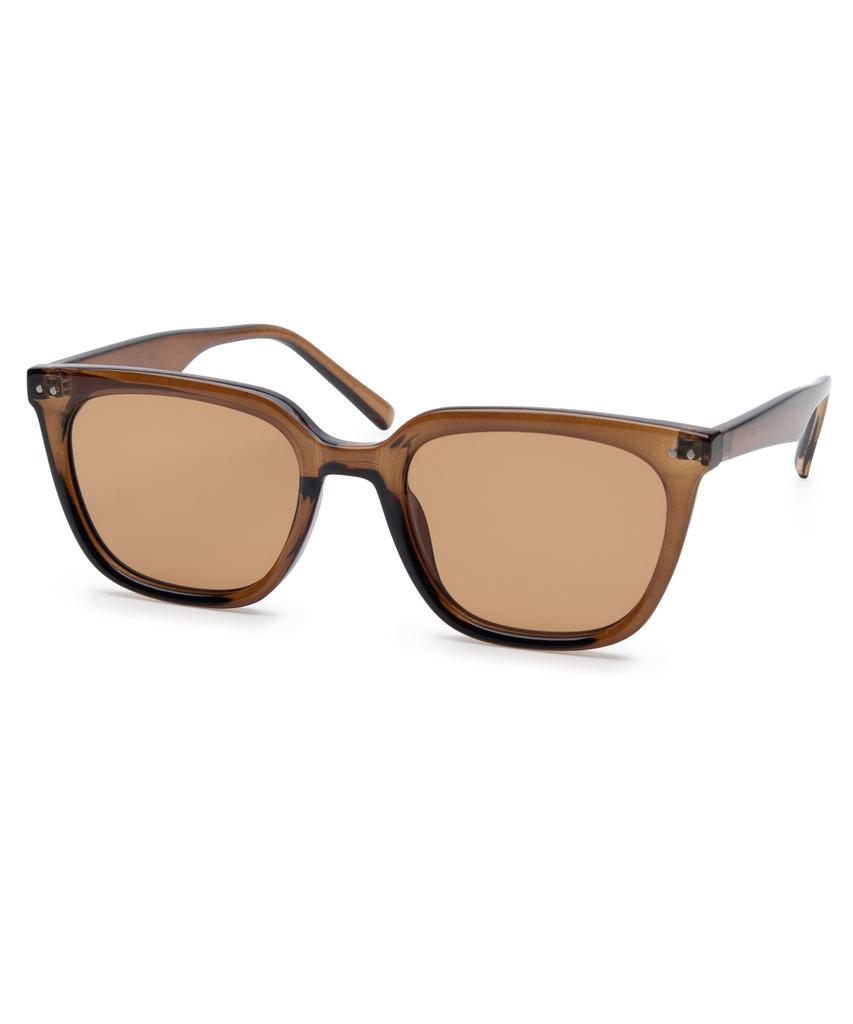 Ssiellonda D102 Uv Protection Square Horn-Rimmed Sunglasses Brown